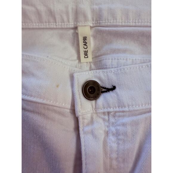 Rag & Bone Dre Capri Jeans Women's 31 White Distressed Cropped Frayed Hem Denim - Picture 3 of 12